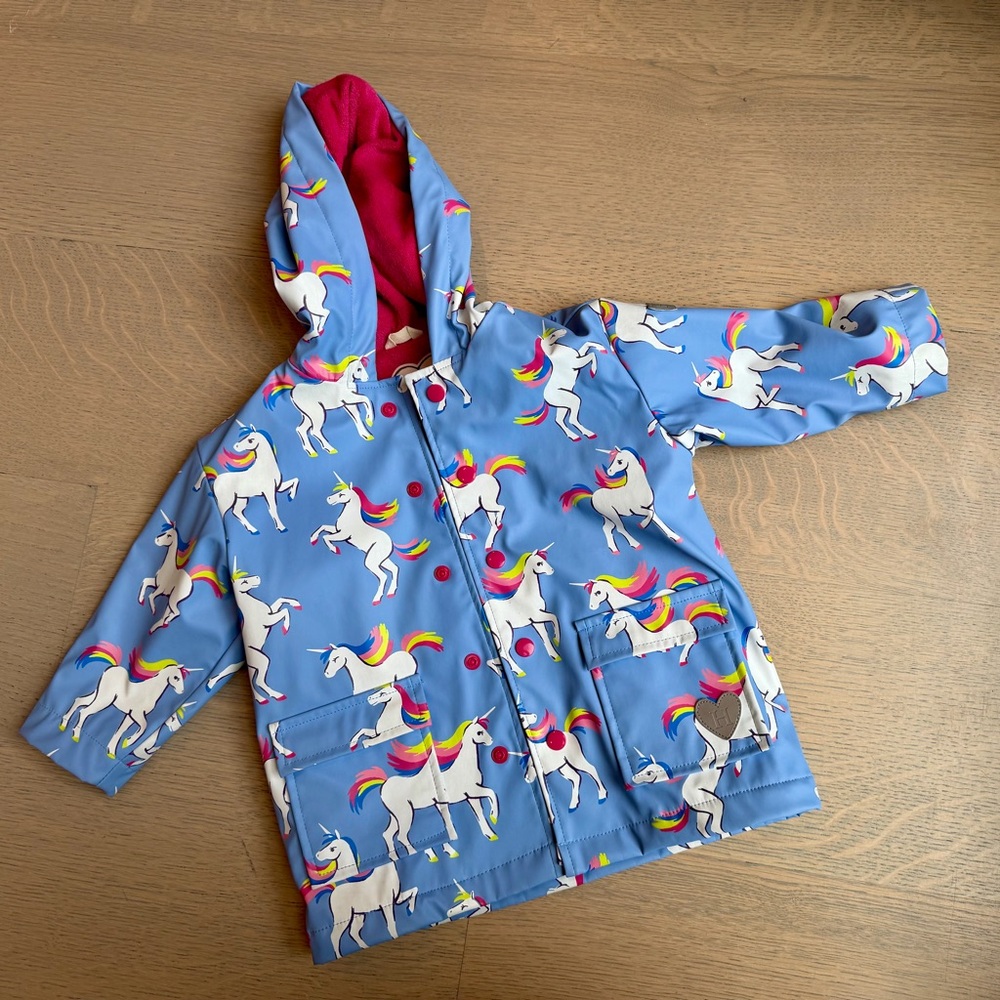 Hatley Unicorn Raincoat - Blue and Pink